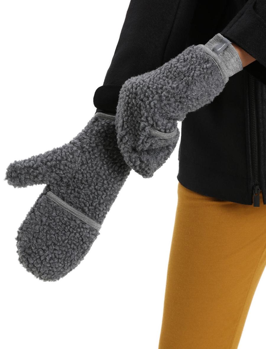 Icebreaker Unisex RealFleece™ Merino High Pile Mittens Miesten Käsineet Harmaat | FI 1053EBCX